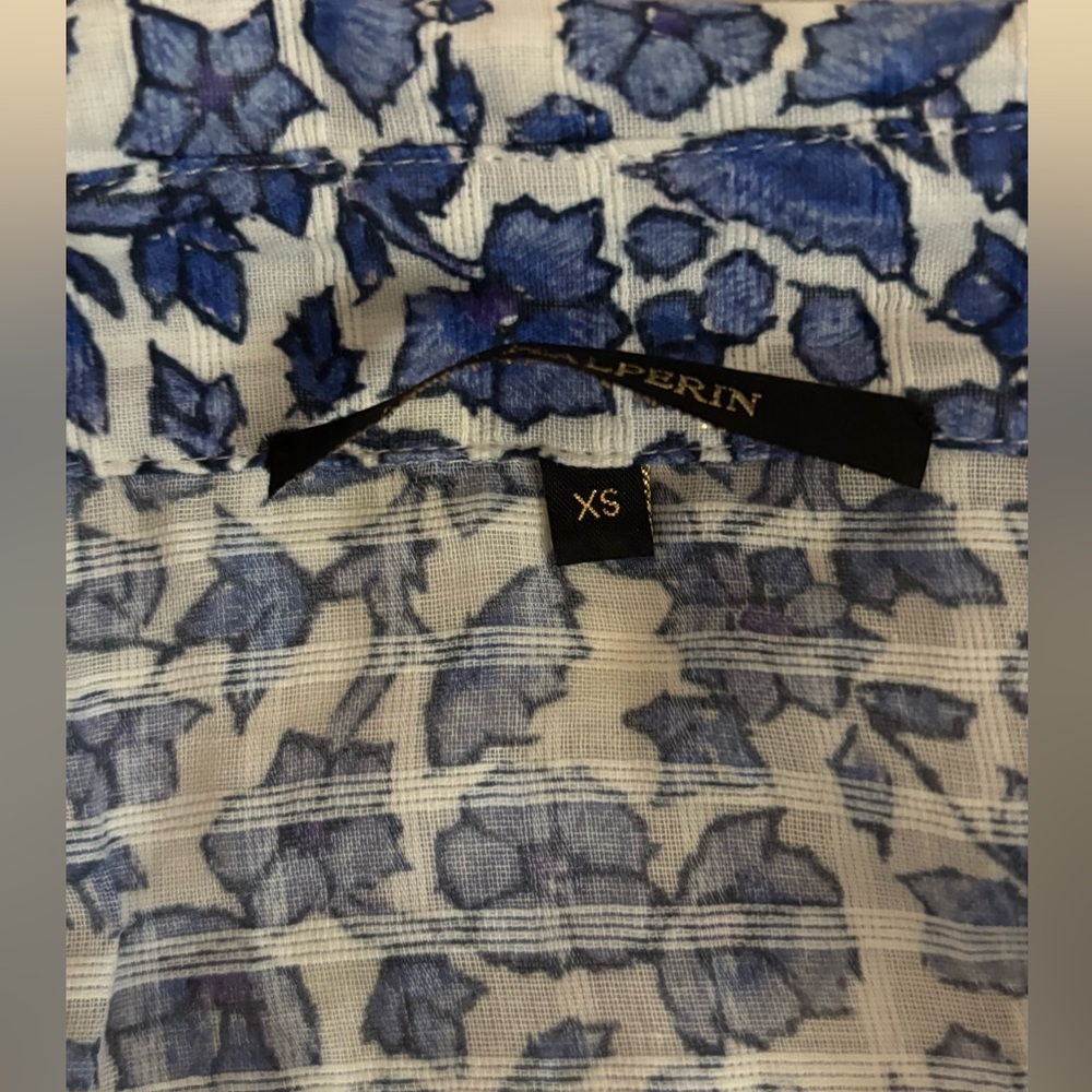Kobi Halperin Blue Floral Tie-Waist Long Sleeve Midi  Dress - Picture 4 of 10
